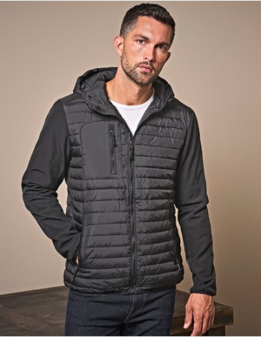 T-9628-Mens Hooded Crossover Jacket